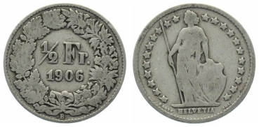 1/2 Franken 1906 B